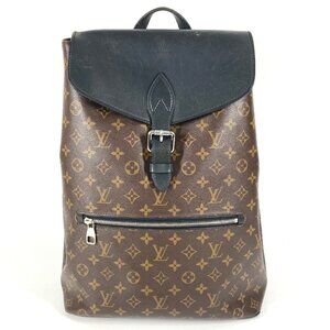 LOUIS VUITTON Authentic Black Monogram Leather Backpack